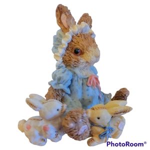 Hand Painted Baby Bunnies Figurine